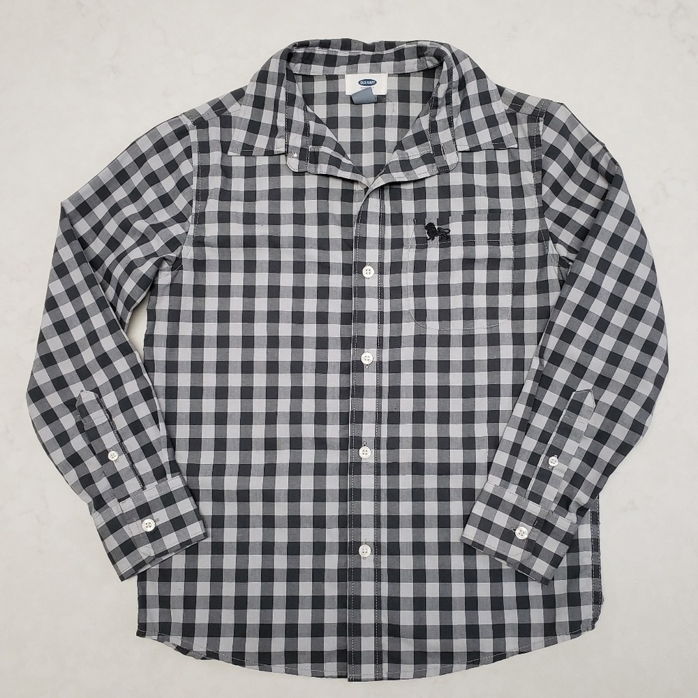 Boys long sleeve button down shirt.